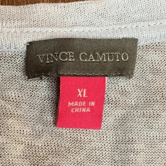 Vince Camuto Women’s Top Light Blue V-Neck Linen Size XL New - Picture 3 of 8